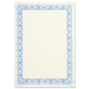 Certificate Papers with Foil Seals 90gsm A4 Blue [Pack 30]