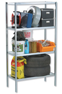 Raaco Shelving Unit 4 Shelf Steel with Splitable Posts Deep W1700xD920xH430mm Ref 126908