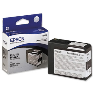Epson T5801 Inkjet Cartridge Capacity 80ml Photo Black Ref C13T580100 Ident: 805G