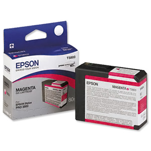 Epson T5803 Inkjet Cartridge Capacity 80ml Magenta Ref C13T580300 Ident: 805G