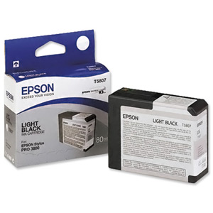 Epson T5807 Inkjet Cartridge Capacity 80ml Light Black Ref C13T580700