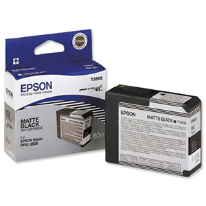 Epson T5808 Inkjet Cartridge Capacity 80ml Matt Black Ref C13T580800 Ident: 805G