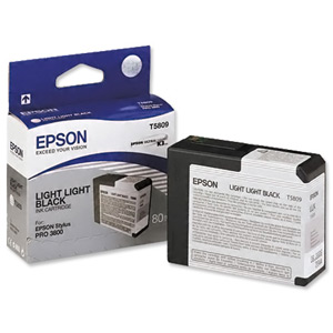 Epson T5809 Inkjet Cartridge Capacity 80ml Light Light Black Ref C13T580900 Ident: 805G