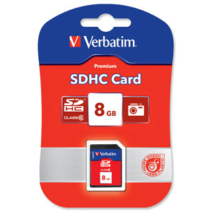 Verbatim SD Media Memory Card High Capacity 8GB Ref 44018