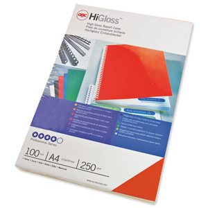 GBC Binding Covers Plain Card 250gsm A4 Gloss Red Ref CE020030 [Pack 50x2]