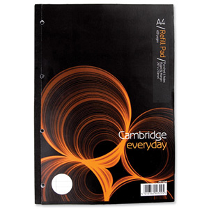 Cambridge Refill Pad Sidebound Ruled Margin Punched 4 Holes 70gsm 400pp A4 Ref 100080178 [Pack 5]