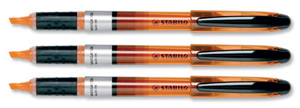 Stabilo Navigator Highlighter Water-based Soft-grip Slimline 1-4mm Line Orange Ref 545/54 [Pack 10]