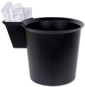 Multiform ExaBin Waste Paper Bin with Recyclables Section Polystyrene Part-recycled Black Ref 42114D