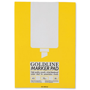 Marker Pad Bleedproof 70gsm 50 Sheets A3 White