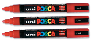 uni Posca PC5M Marker Medium Tip Line Width 1.8-2.5mm Red Ref 9002102 [Pack 12]