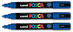 uni Posca PC5M Marker Medium Tip Line Width 1.8-2.5mm Blue Ref 9002101 [Pack 12]