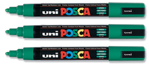uni Posca PC5M Marker Medium Tip Line Width 1.8-2.5mm Green Ref 9002103 [Pack 12]