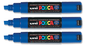 uni Posca PC8K Marker Broad Tip Line Width 8mm Blue Ref 9002201 [Pack 6]