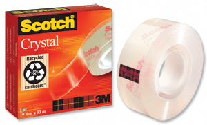 Scotch Crystal Tape High-clarity Long-life Hand-tearable 19mmx33m Clear Ref 6001933