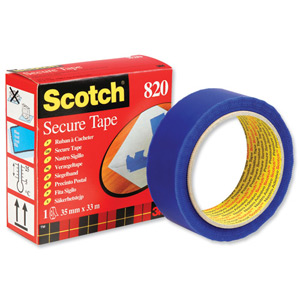 Scotch 820 Secure Tape Anti-Tampering 35mmx3Blue Ref 8203533
