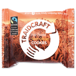Traidcraft Cookies Stem Ginger Fairtrade 2 per Minipack Ref A07036 [Pack 24]