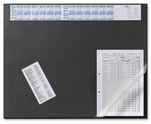 Durable Desk Mat Large with Annual Calendar and Anti-plare Overlay W650xD520mm Black Ref 7204/01