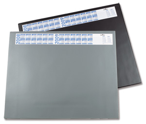 Durable Desk Mat Large with Annual Calendar and Anti-plare Overlay W650xD520mm Grey Ref 7204/10