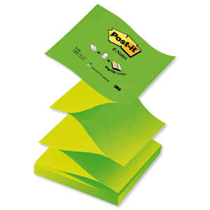 Post-it Z-Notes 76x76mm Neon Green Ref R330NAG [Pack 12]