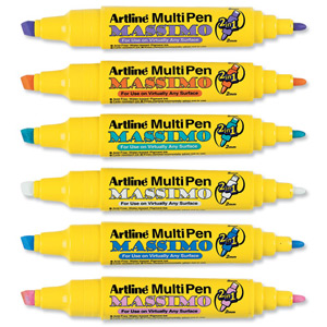 Artline Massimo Chalk Marker 2-in-1 Bullet Line 2.0mm Chisel Line 3-5mm Pastel Ref EMP-25T/6W1 [Pack 6]