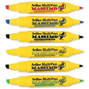 Artline Massimo Chalk Marker 2-in-1 Bullet Line 2.0mm Chisel Line 3-5mm Prime Ref EMP-25T/6W2 [Pack 6]