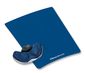 Fellowes Professional Fabric Palm Support Pad Microban Cushioned Gliding Sapphire Ref 9180201