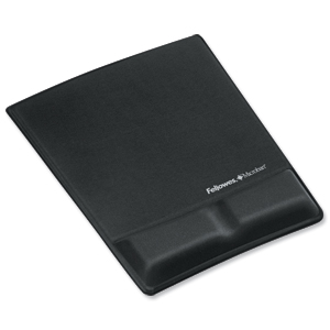 Fellowes Professional Fabric Mouse Pad Wrist Rest Microban Cushioned Black Ref 9181201