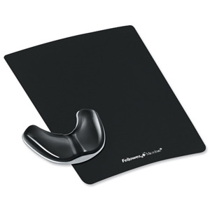 Fellowes Professional Crystal Gel Palm Support Pad Microban Cushioned Black Ref 9180701
