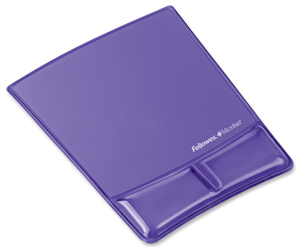 Fellowes Professional Crystal Gel Mouse Pad Wrist Rest Microban Cushioned Purple Ref 9183501