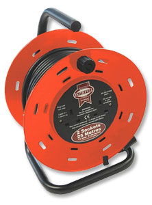 Faithfull Power Plus Power Cable Reel with Stand 2 Sockets 230V 13 Amp 25m Ref 1186