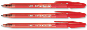 Bic Cristal Clic Gel Pen Tip 0.8mm Line 0.6mm Red Ref 878974 [Pack 20]