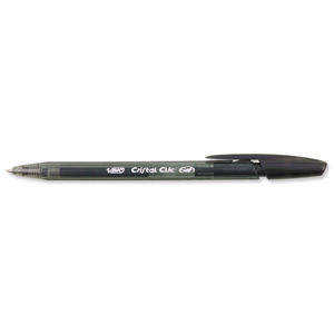Bic Cristal Clic Gel Pen Tip 0.8mm Line 0.6mm Black Ref 878975 [Pack 20]