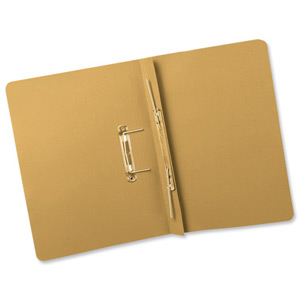 Guildhall Transfer Spring Files Heavyweight 420gsm Capacity 38mm Foolscap Yellow Ref 211/7003Z [Pack 25]