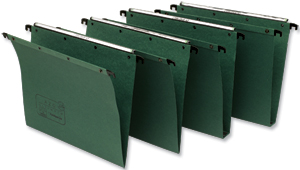 L Oblique Ultimate Suspension File Manilla Vertical 100 Sheets V-Base A4 Green Ref L202550 [Pack 25]