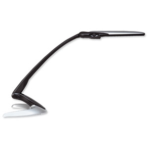 Unilux Tertio Desk Lamp Adjustable and Light Diffuser 11W H160-520mm Black and Metal Grey Ref 512E45UK