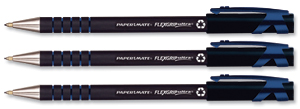 Paper Mate Flexgrip Ultra Eco Ball Pens Lubriglide Ink Tip 1.0mm Line 0.7mm Black Ref S0845940 [Pack 12]