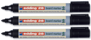 Edding 28 Drywipe Board Marker Part-recycled Bullet Tip 1.5-3mm Line Black Ref 28-001 [Pack 10]