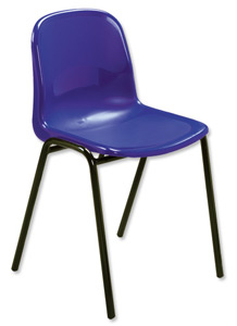 Trexus Polypropylene Chair Stackable Metal Frame H450mm Blue Ref SN74W00