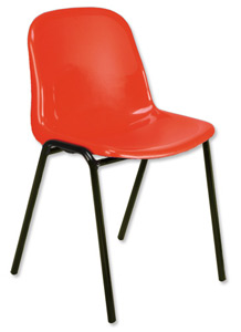 Trexus Polypropylene Chair Stackable Metal Frame H450mm Red Ref SN74W00
