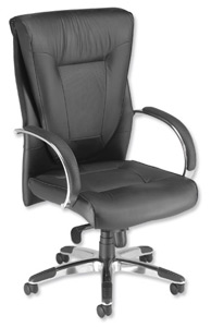 Adroit Executive Limousin Armchair Back H650 W520xD550xH480-560mm Black Ref 10487-01