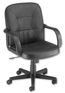 Trexus Rutland Managers Armchair Tilt Back H520mm W480xD460xH440-560mm Leather Ref 10312-02G