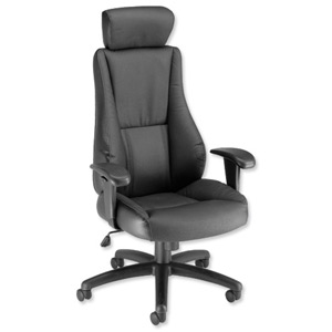 Trexus Hampshire Plus Managers Armchair Headrest Back H660mm W520xD510xH470-550mm Leather Ref 10472-01