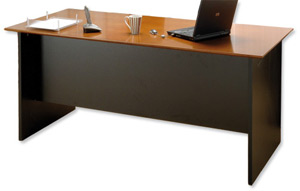 Emperial Managers Desk Rectangular W1800xD800xH765mm Cherry Veneer Black Trim