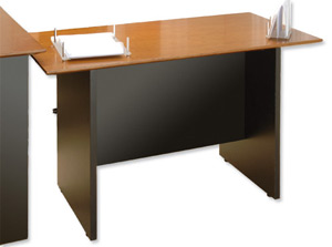Emperial Return Desk Rectangular W1200xD670xH700mm Cherry Veneer Black Trim