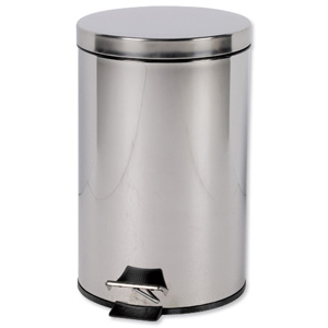 Pedal Bin Stainless Steel with Removable Plastic Liner 12 Litres