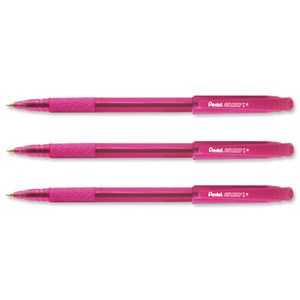 Pentel Stargrip Breast Cancer Campaign Ball Pen Barrel Pink Ink Black Ref BK447BC [Pack 12]