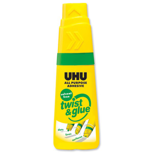 UHU Twist and Glue All Purpose Adhesive Solvent-free Washes-out at 60 degrees 35ml Ref 40225