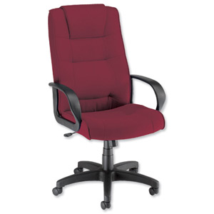 Trexus Intro Managers Armchair Back H720mm W530xD510xH470-570mm Claret Ref 10568-01