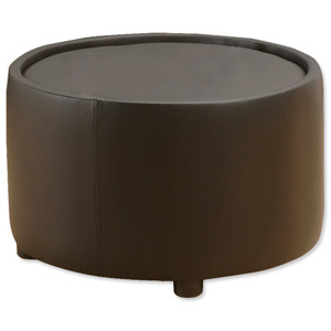 Trexus Plus Tub Reception Table Leather Dia650xH380mm Black