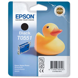 Epson T0551 Inkjet Cartridge Duck Black Ref C13T05514010 Ident: 803N